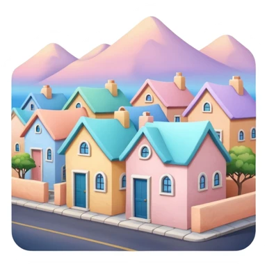 Pastel Roof Cottages sticker