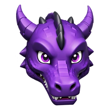 Minecraft black dragon head with purple eyes sticker