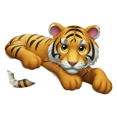 Tiger laying on a tree branch sticker