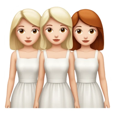 three women in white dresses sticker