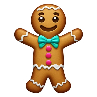 gingerbread man with a bow  sticker
