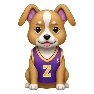 Dog wearing Lakers jersey  sticker