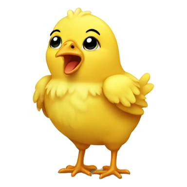 crying yellow baby chicken sticker