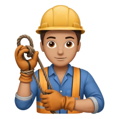 can you make a generic emoji of an individual (who works on a dock, but do not generate the dock itself) holding a rope neatly coiled in their hands? sticker