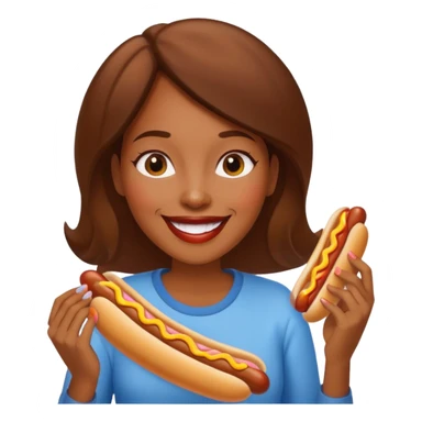 black woman eating hot dog  sticker