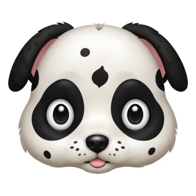 black and white dog spotted bigger eyes, cute sticker