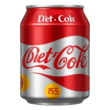 Tin diet Coke emoji only grey tin with red writing sticker