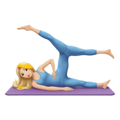 Blonde long hair lady doing Pilates sticker