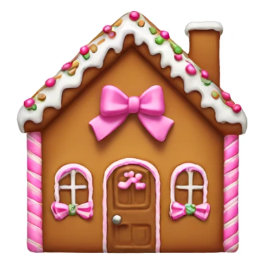 Gingerbread house with a pink bow  sticker