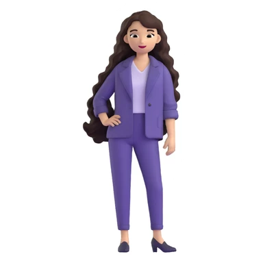 Trendy fashionable woman with long loose wavy hair wearing chic clothes sticker