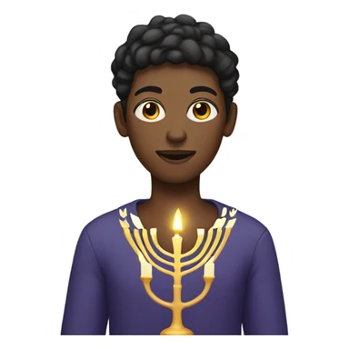Nonbinary person with a menorah sticker
