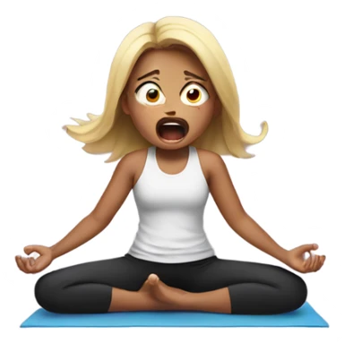 girl doing yoga screaming  sticker