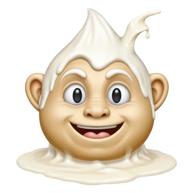 Troll emoji covered in milk sticker