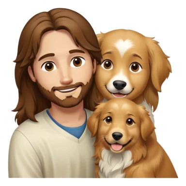 Can u make Jesus with 2 golden retrievers. One a brown and a white golden retriever? sticker