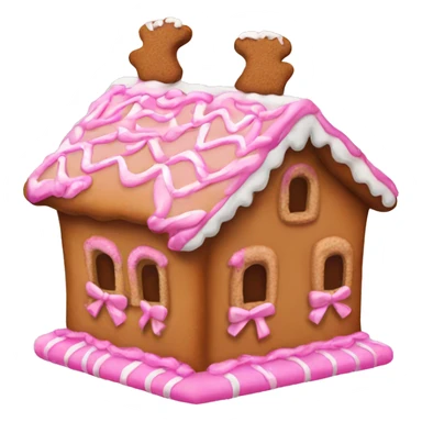 Gingerbread house with a pink bow  sticker