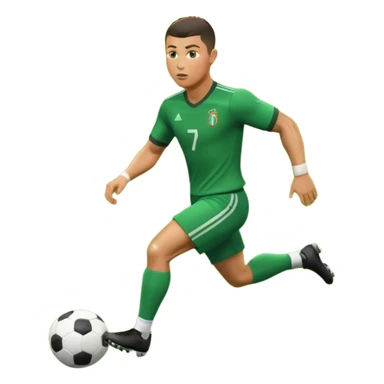 Ronaldo dribbling with a touch into a football sticker