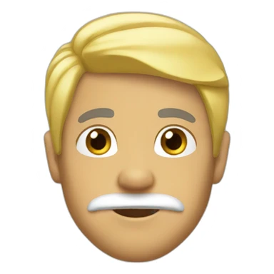 mixed man with blond locks and fin mustache sticker