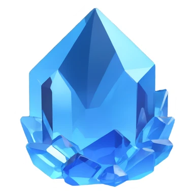 crystal icon, 3D model, blue crystal sticker