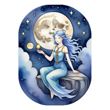 The moon tarot card sticker