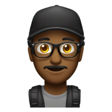 Hombre negro calvo con gafas de sol y gorra hacía atras sticker