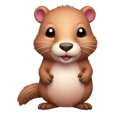 light-pink-fur-cute-beaver-with-big-tail sticker