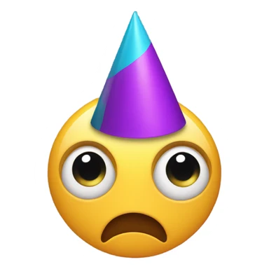 Eye roll face with party hat  sticker