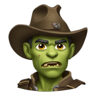 Fierce Orc ranger wearing fedora  sticker