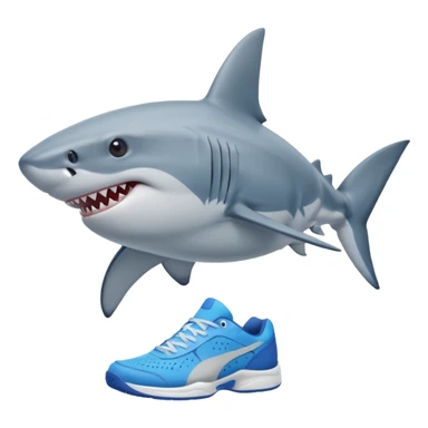 Tiburon con tenis azules sticker