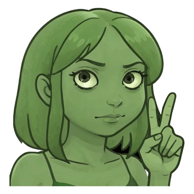 Girl sleepy eyes with middle finger up sticker