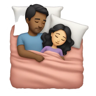 sleeping loving couple with dark hair sticker