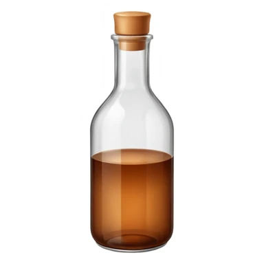 bottle filled with brown liquid, simple, clear sticker