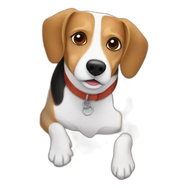older beagle jack russell mix dog laying in fall leaves sticker