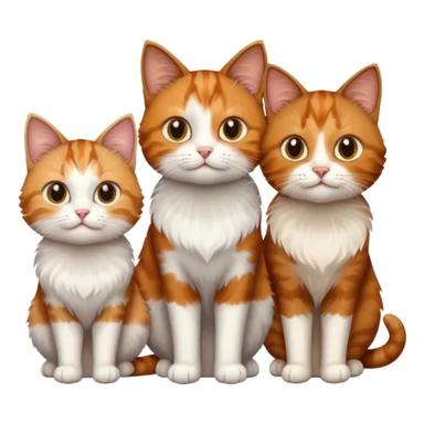 3 cats different colours including brown tabby and white, calico, and ginger and white sticker