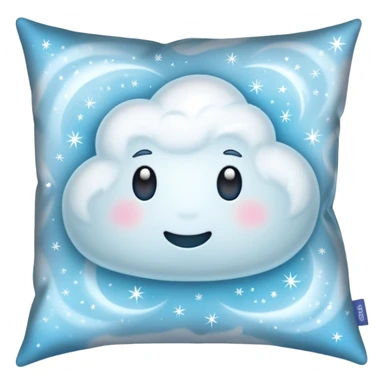 magical white pillow emoji, with misty swirls, sparkles, and a cool frosty aura sticker