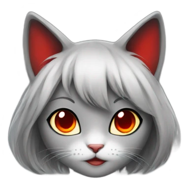 cat girl with red eyes love sticker