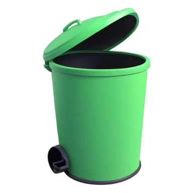 Draw a Pixar-style trash can. The view angle should be 70 degrees. Do not use the face, eye, and mouth. sticker