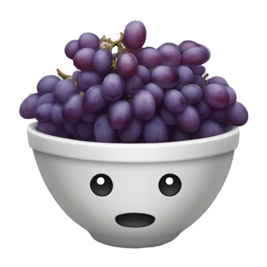 Bowl with purple grapes  sticker