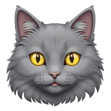 a smiling grey cat with yellow eyes  sticker