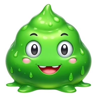 a cute gooey slime ball character sticker
