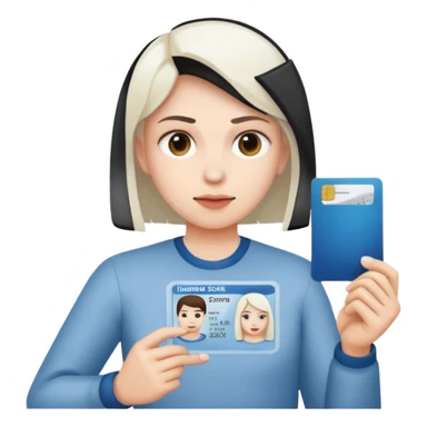 Scissors cutting an ID card in 2 parts.hyper realistic sticker