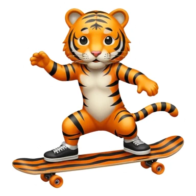 Tiger skateboarding  sticker