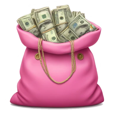 Pink bag full of money sticker