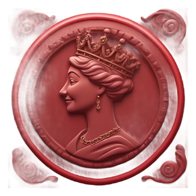 queen wax seal red broken circle sticker