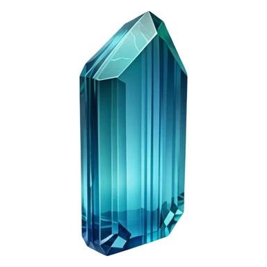 Long prismatic indicolite tourmaline crystal with deep sea blue color and natural striations sticker