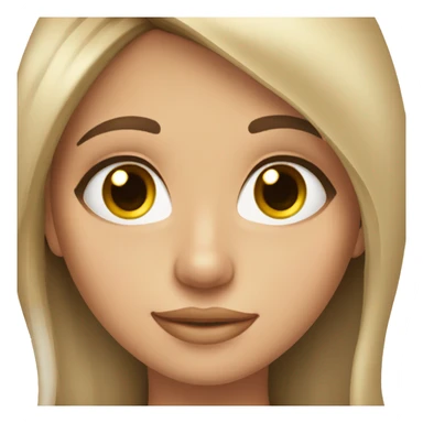 Pretty brunette girl with long eyelashes and blonde highlights in her hair sticker