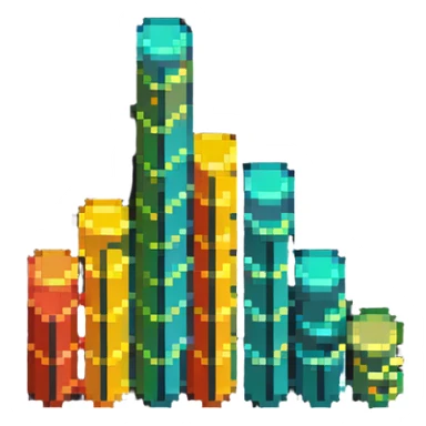 investment symbol, coin stack or rising graph sticker