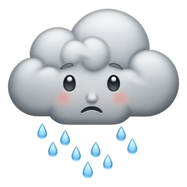 A sad cloud raining emoji sticker
