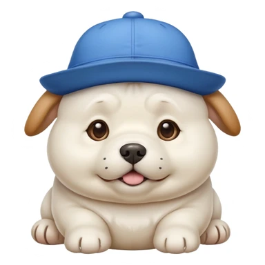 white chubby Dog and have blue hat (snoopy brother) sticker