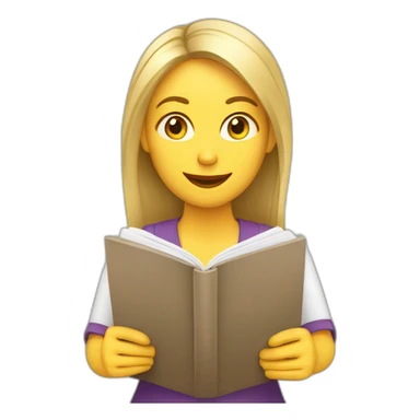 mujer rubia con cuaderno de inglés sticker