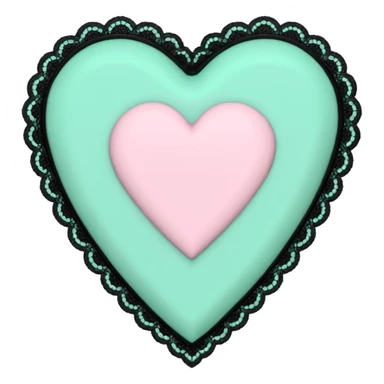 pastel goth heart with mint green coffin sticker